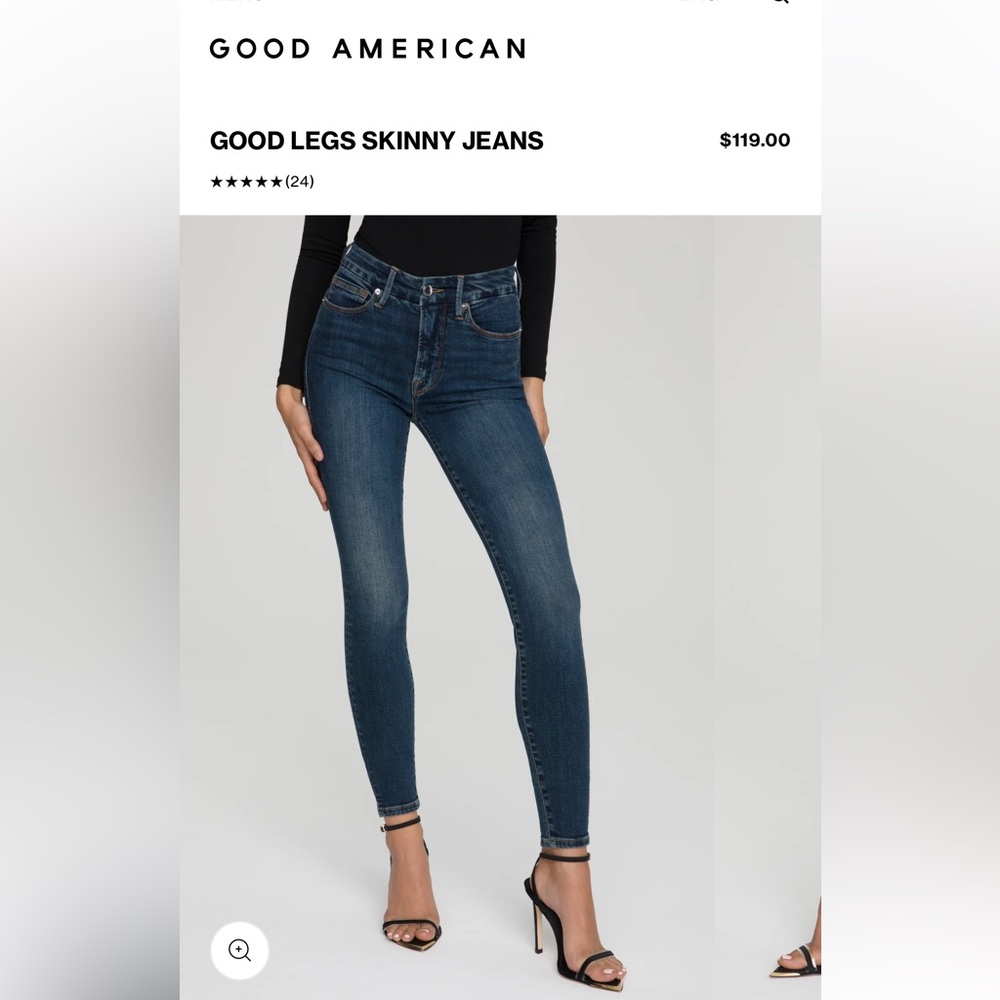 Good American Good Legs Skinny Jeans in Dark Blue Wash